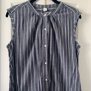 Old Navy Striped Sleeveless Button Down